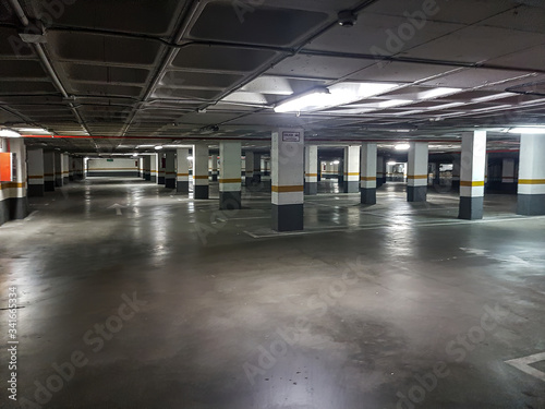Madrid Spain; 01/15/2019: General view of a modern underground parking