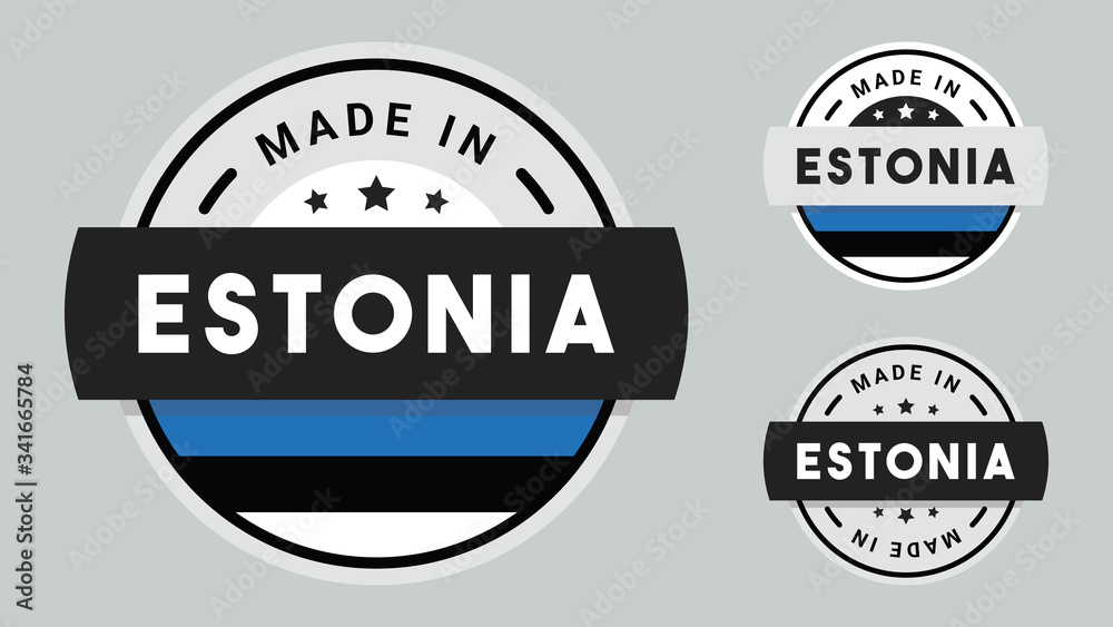 Made in Estonia collection for label, stickers, badge or icon with Estonia flag symbol. Made in Estonia collection for label, stickers, badge or icon with Estonia flag symbol.