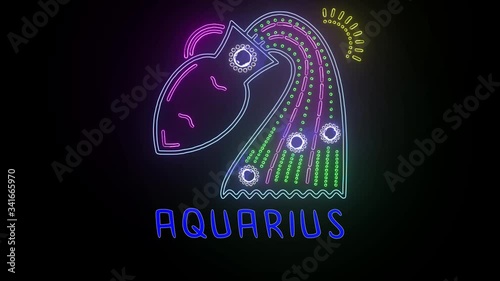 Aquarius Horoscope, subscribe animation ready for your publications and online web presentations