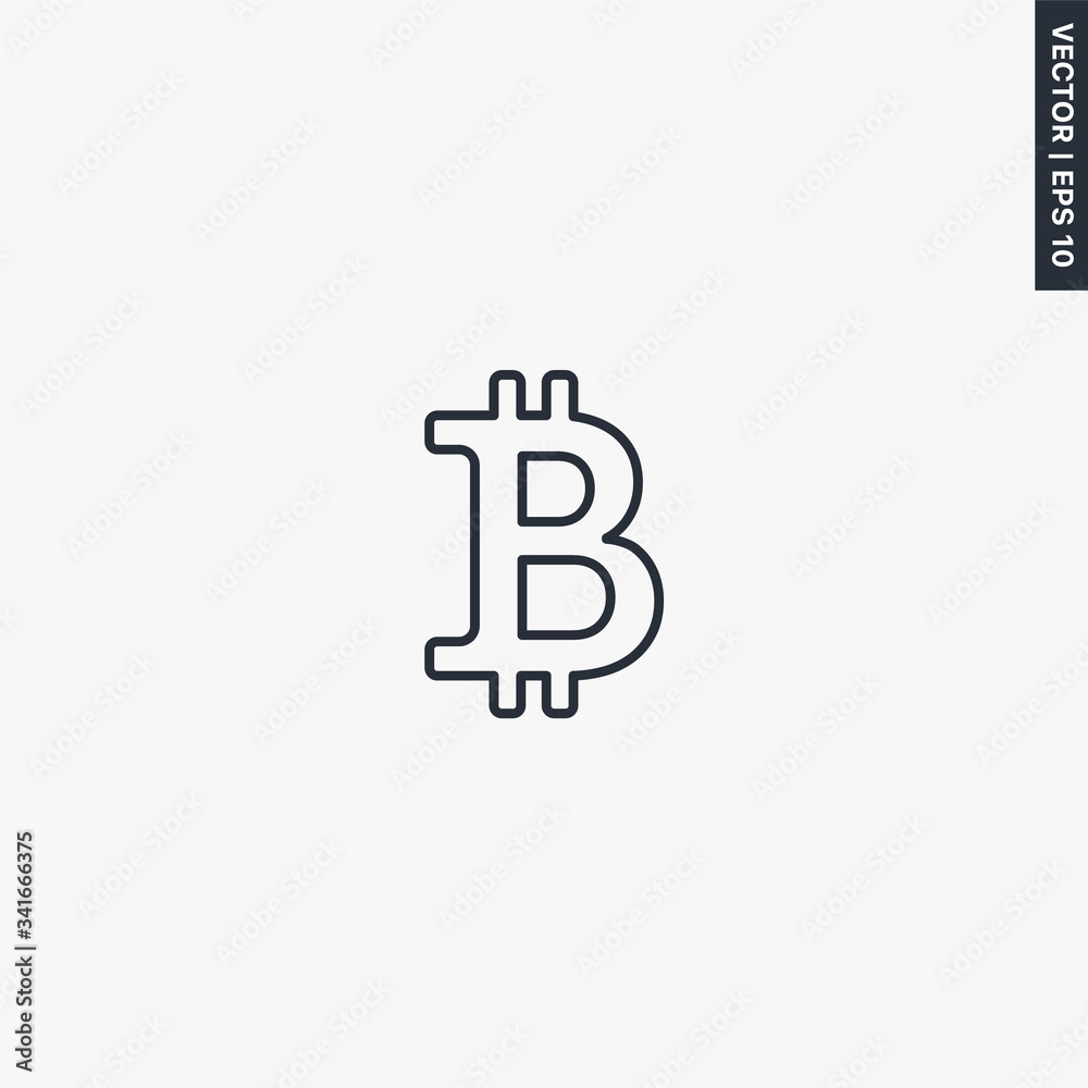 Bitcoin, linear style sign for mobile concept and web design Bitcoin, linear style sign for mobile concept and web design