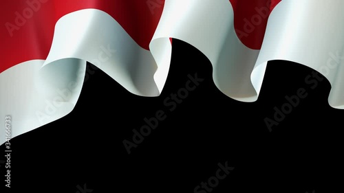 Waving indonesia flag for banner design. Animated background with waving national flag of indonesia. Festive patriotic design. Indonesian holidays. Seamless loop. Alpha channel photo