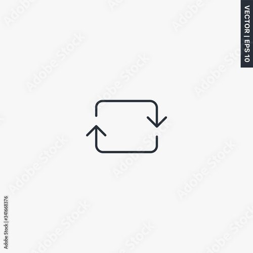 Loop, linear style sign for mobile concept and web design