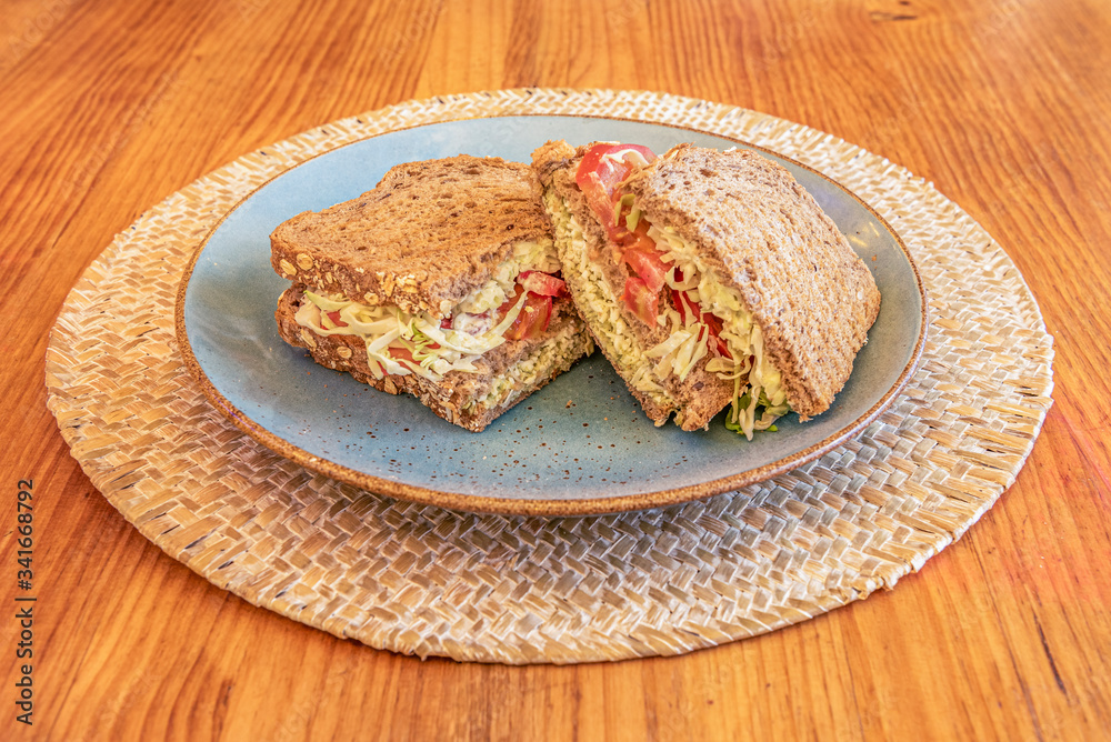 Image of sandwich prepared in restaurant Image of sandwich prepared in restaurant