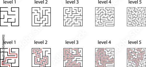 maze Design element for the maze shape. One way out and one right approach, but many paths lead to a dead end.