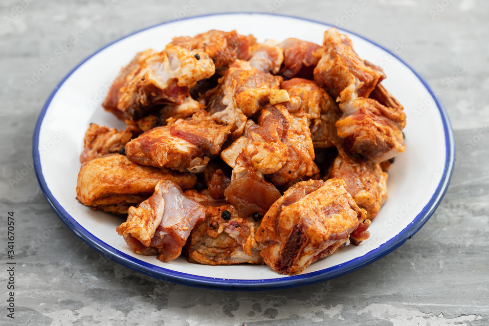 lamb marinated with red pepper, garlic and black pepper lamb marinated with red pepper, garlic and black pepper