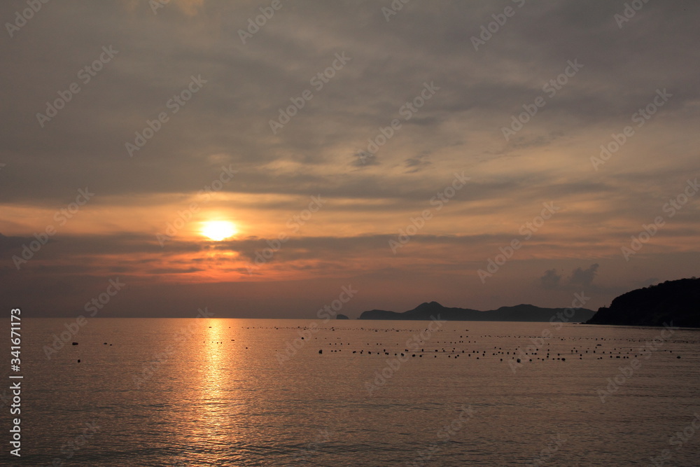 Obraz premium 室手海岸 夕日