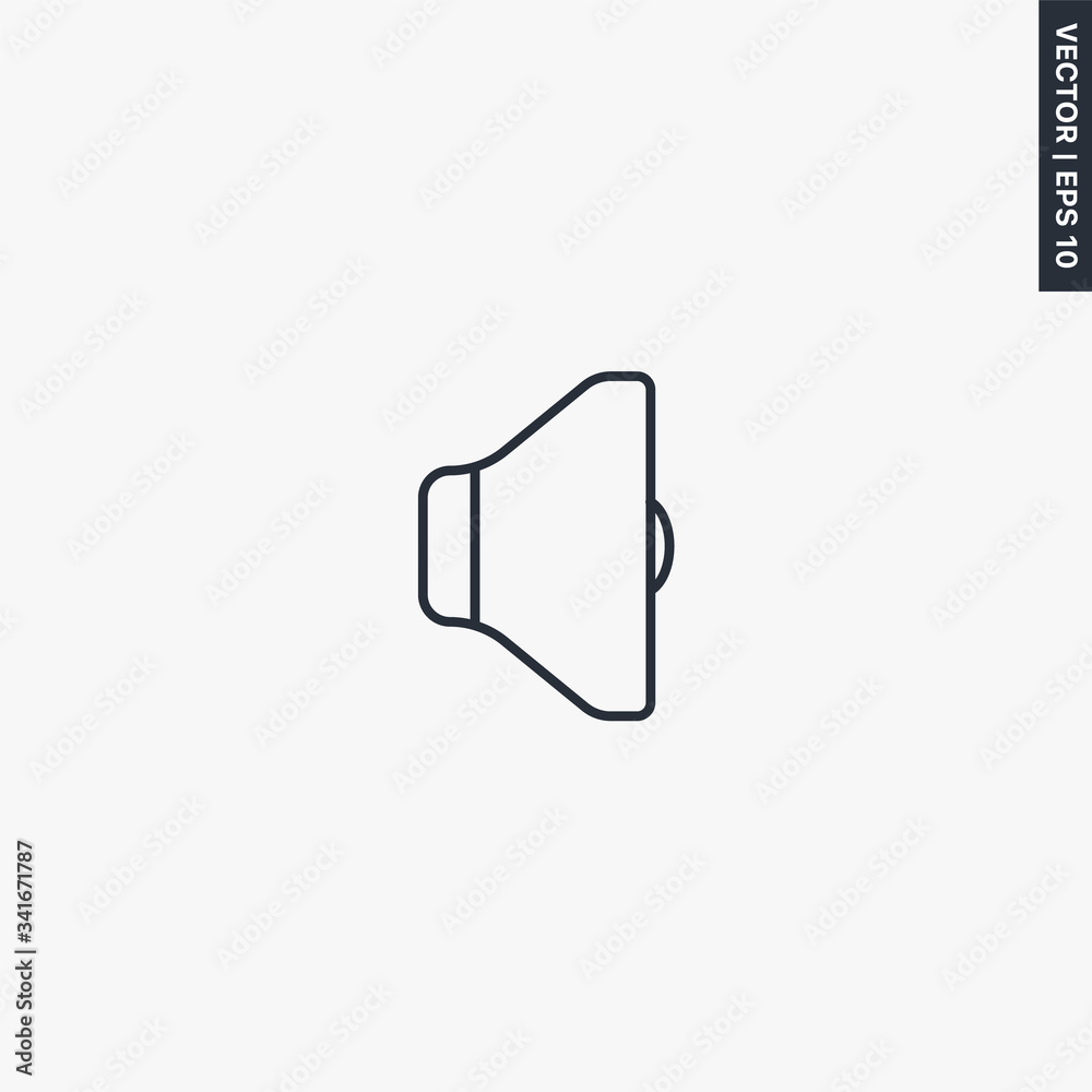 Speaker, linear style sign for mobile concept and web design Speaker, linear style sign for mobile concept and web design