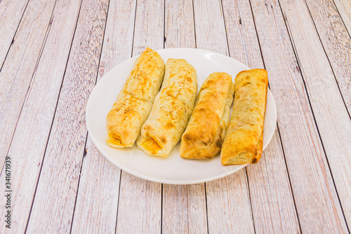 typical italian stromboli plate photo