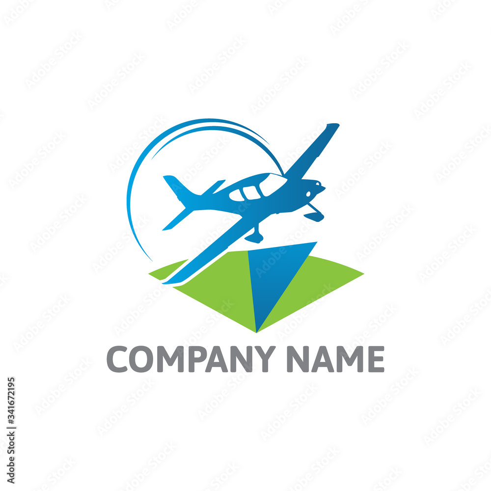 Airplane & Travel Logo. Icon & Symbol Vector Template.