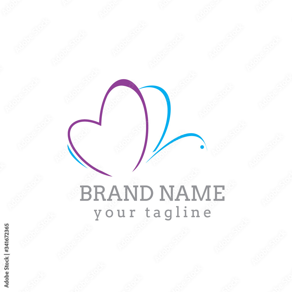 Beauty Butterfly logo Ideas. Inspiration logo design. Template Vector Illustration. Isolated On White Background