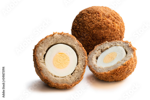 Scotch eggs isolated on white background