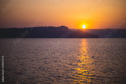 sunrise over the sea in havelock andaman india photo