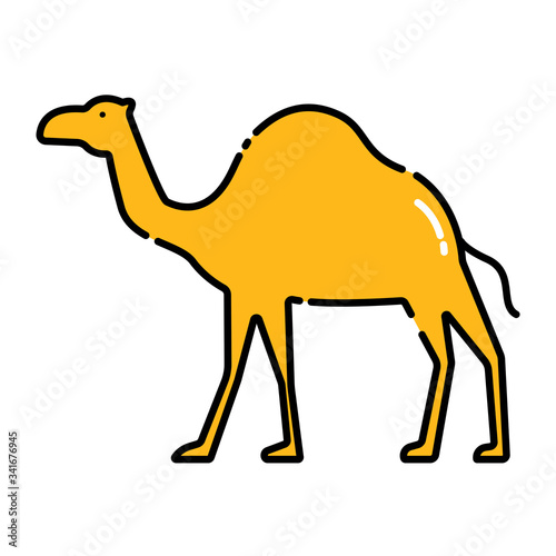 Camel color line icon. Pictogram for web page  mobile app  promo. UI UX GUI design element. Editable stroke