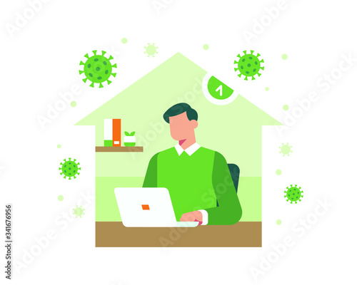 A Man Is Working From Home To Avoid A Coronavirus