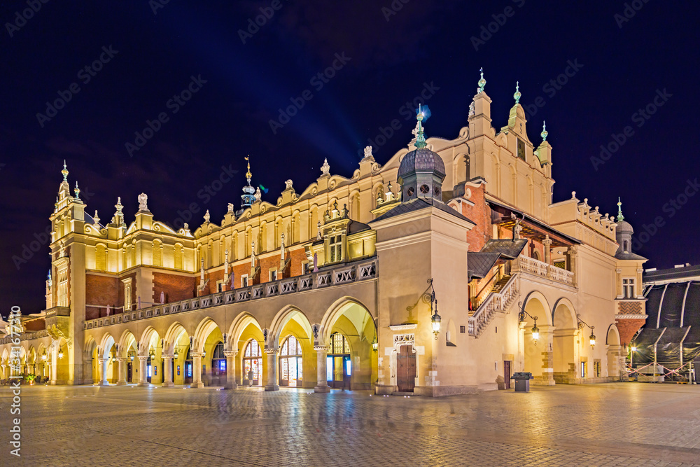 Sukiennice on the Main Market Square in Krakow, Poland