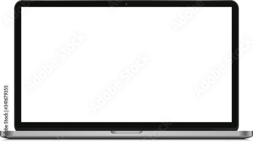 Modern laptop computer, blank screen