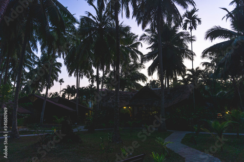 an eco resort during sunrise in havelock andaman india