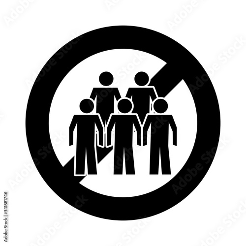avoid crowds signal health pictogram silhouette style