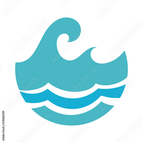 water waves ocean flat style icon