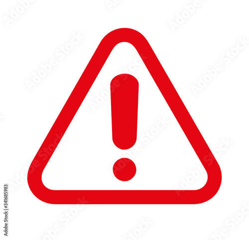 Hazard warning sign icon.  Isolated vector illustration. 
Danger sign, warning, attention, danger, exclamation mark, alert. 
Vector illustration of a road warning sign.