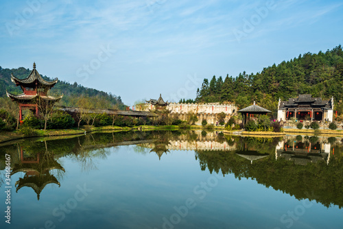 chinese village on the lake