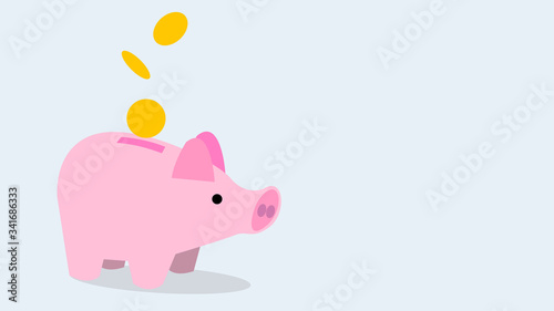 piggy bank, ぶたさん貯金箱、お金の背景イメージ