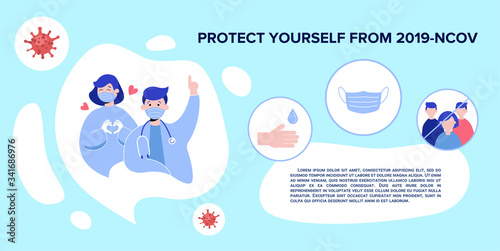 COVID-19. Methods for the prevention of viral infections. Infographics how to prevent the spread of the virus. Hygiene promotion using face masks, alcohol disinfection and hand washing.