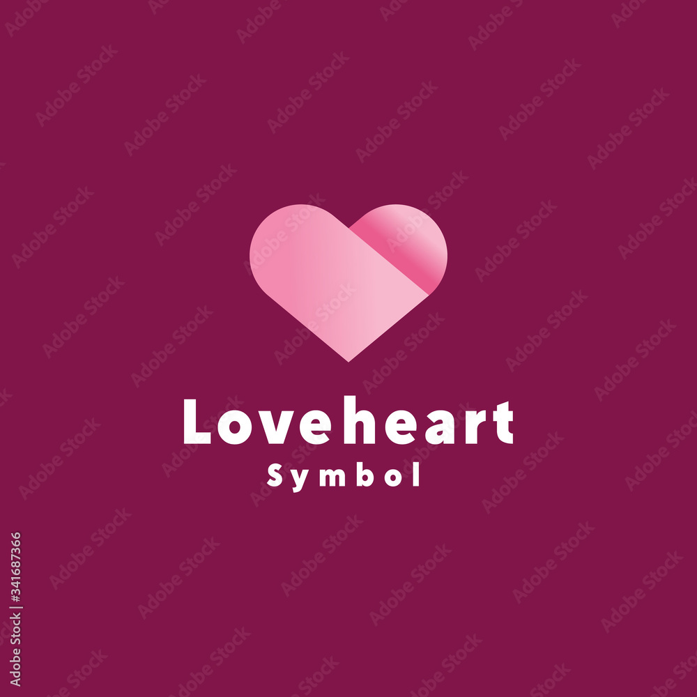 Love Logo Design Vector. Heart Symbol and beautiful emblem icon for company.