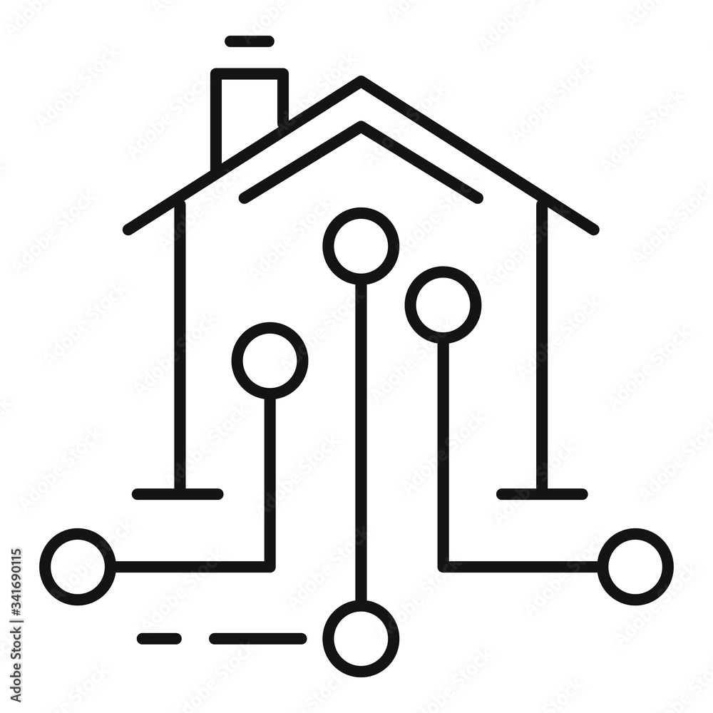 Autonomous house icon. Outline autonomous house vector icon for web design isolated on white background Autonomous house icon. Outline autonomous house vector icon for web design isolated on white background