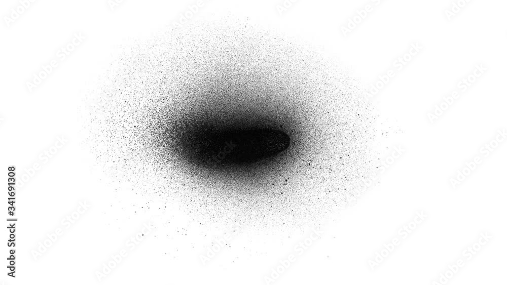 Ink Splatter And Stains Brushes Patterns Animation Effect/ 4k animation of a pack of abstract ink spray paint splatter and stains brushes patterns on white background