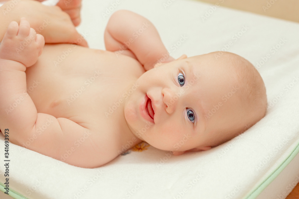 Closeup portrait of beautiful baby boy on the table Closeup portrait of beautiful baby boy on the table