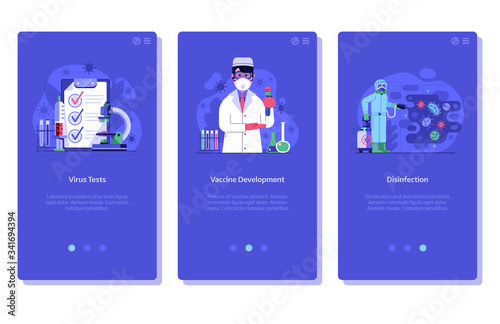 World Virus Pandemic UI Screens for Medical App