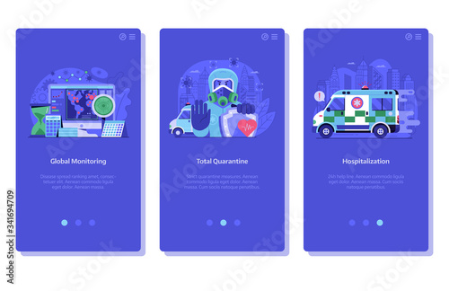 World Virus Pandemic UI Screens for Medical App