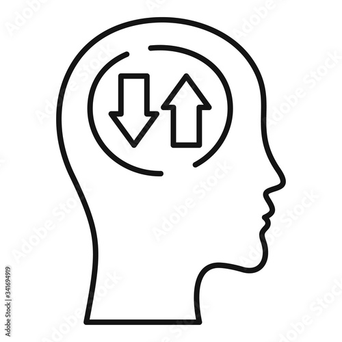 Personality bipolar disorder icon. Outline personality bipolar disorder vector icon for web design isolated on white background