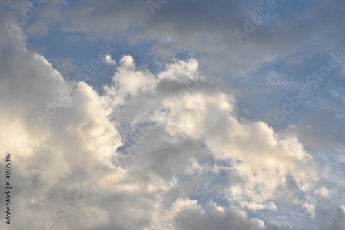 Air clouds in the blue sky with beautiful nature abstract background.