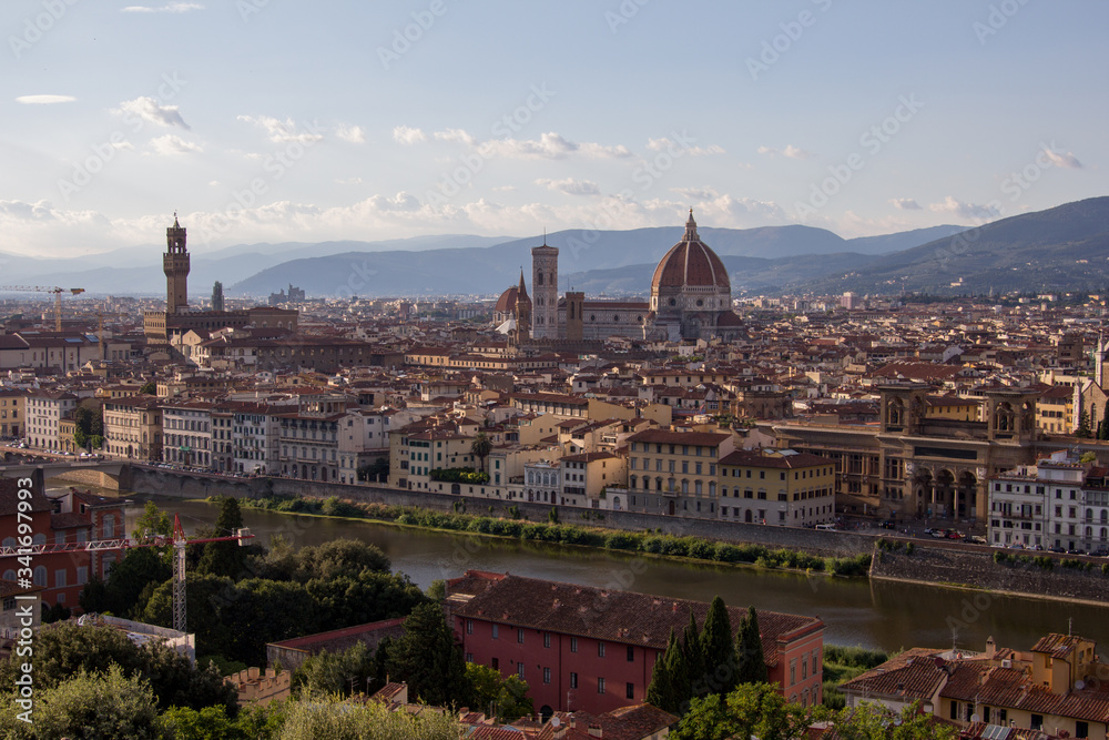 Duomo Santa Maria del Fiore - Cathedral, Florence panorama city skyline, Florence, Italy
