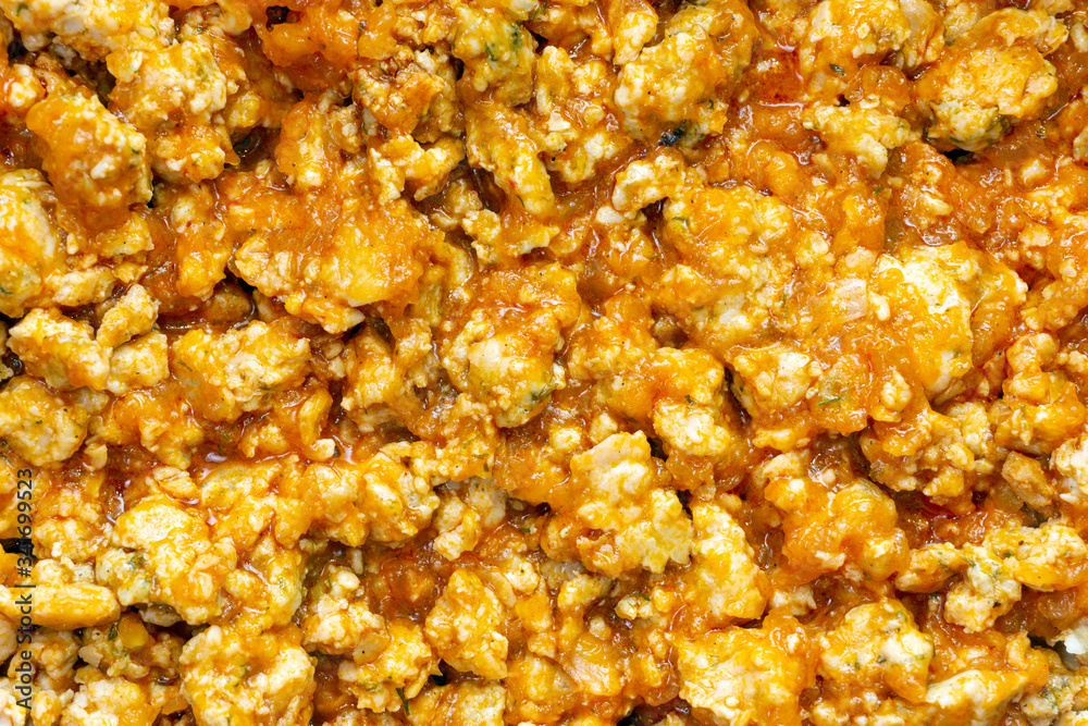 Bolognese stew in a pan, authentic recipe, close-up. preparation of minced meat, home-made food Bolognese stew in a pan, authentic recipe, close-up. preparation of minced meat, home-made food