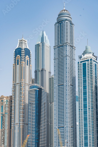 Dubai city skyline and marina 