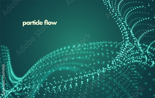 Particles liquid dynamic flow