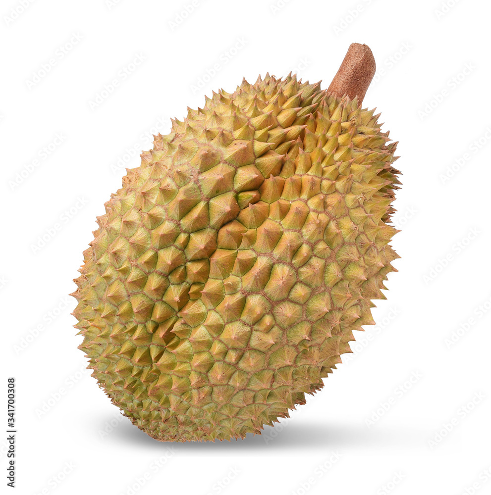 King of fruits, Durian from Thailamd on white background.