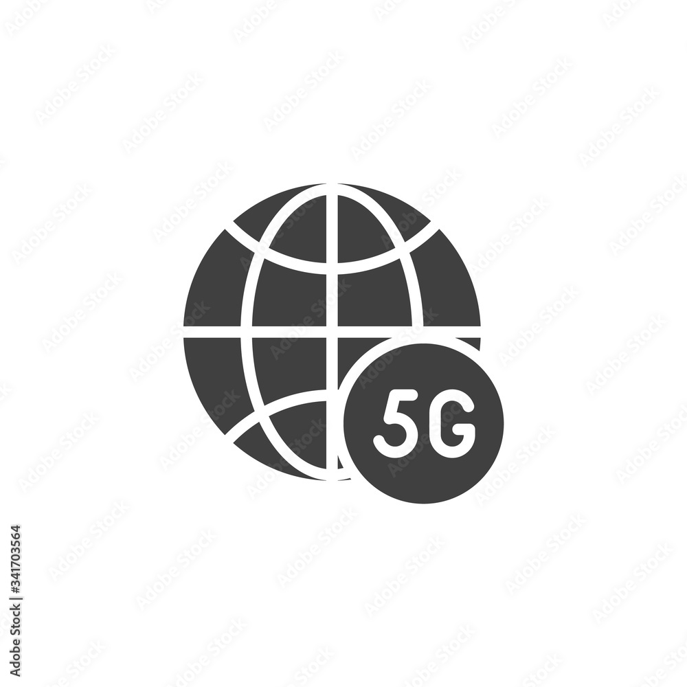 5G Global network connection vector icon. filled flat sign for mobile concept and web design. 5G internet network glyph icon. Symbol, logo illustration. Vector graphics 5G Global network connection vector icon. filled flat sign for mobile concept and web design. 5G internet network glyph icon. Symbol, logo illustration. Vector graphics