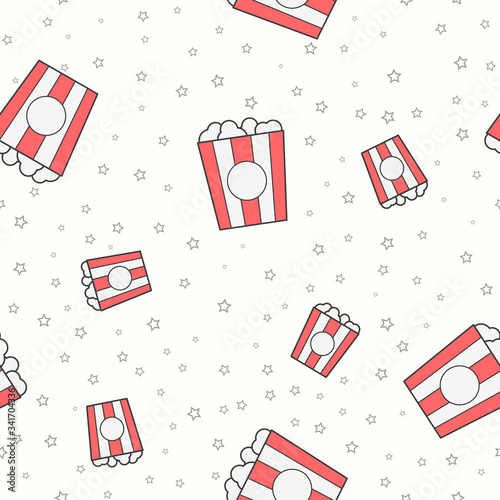Wrapping paper - Seamless pattern of symbols popcornfor vector graphic design