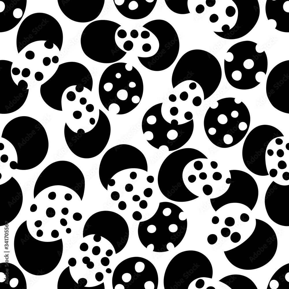 Fototapeta premium Abstract black and white seamless pattern