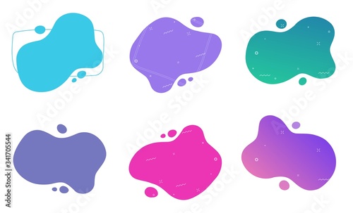 Abstract shape element design fluid background vector or creative liquid gradient geometric modern splash halftone figures for text copy space, idea of curvy backdrop for flyer or brochure colorful