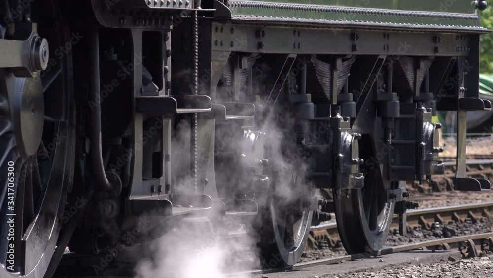 custom made wallpaper toronto digitalClose up of steam train wheels moving on a track