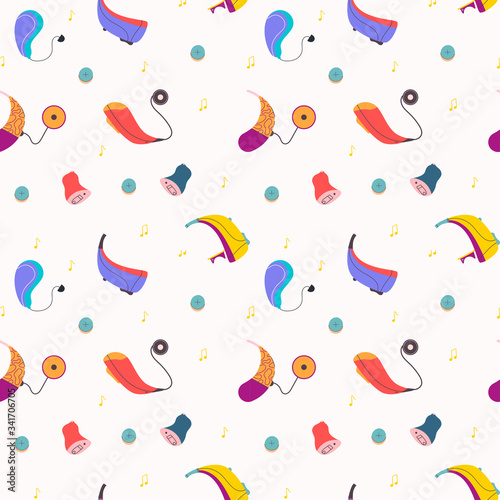 Seamless pattern of hearing aids for people with hearing impairments.