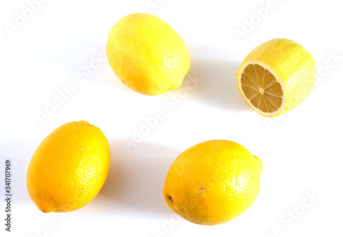 lemon on a white background. Citrus fruits. Healthy fruits.