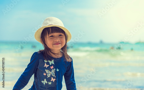 little girls on the beach