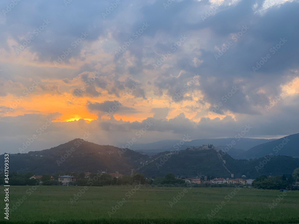 Fototapeta premium landscape with mountains and blue sky