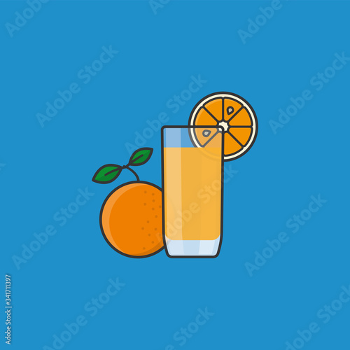  Glass of orange lemonade and fruit vector illustration for Lemonade Day on May 3rd